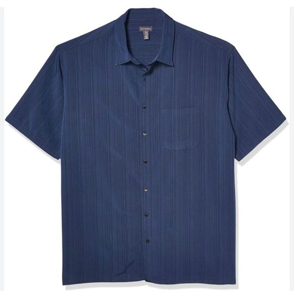 Van Heusen Navy Blue Men’s Button Up Shirt Size 2X, 18 - 18-1/2 - Picture 1 of 9